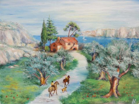 Paysage de provence - oliviers